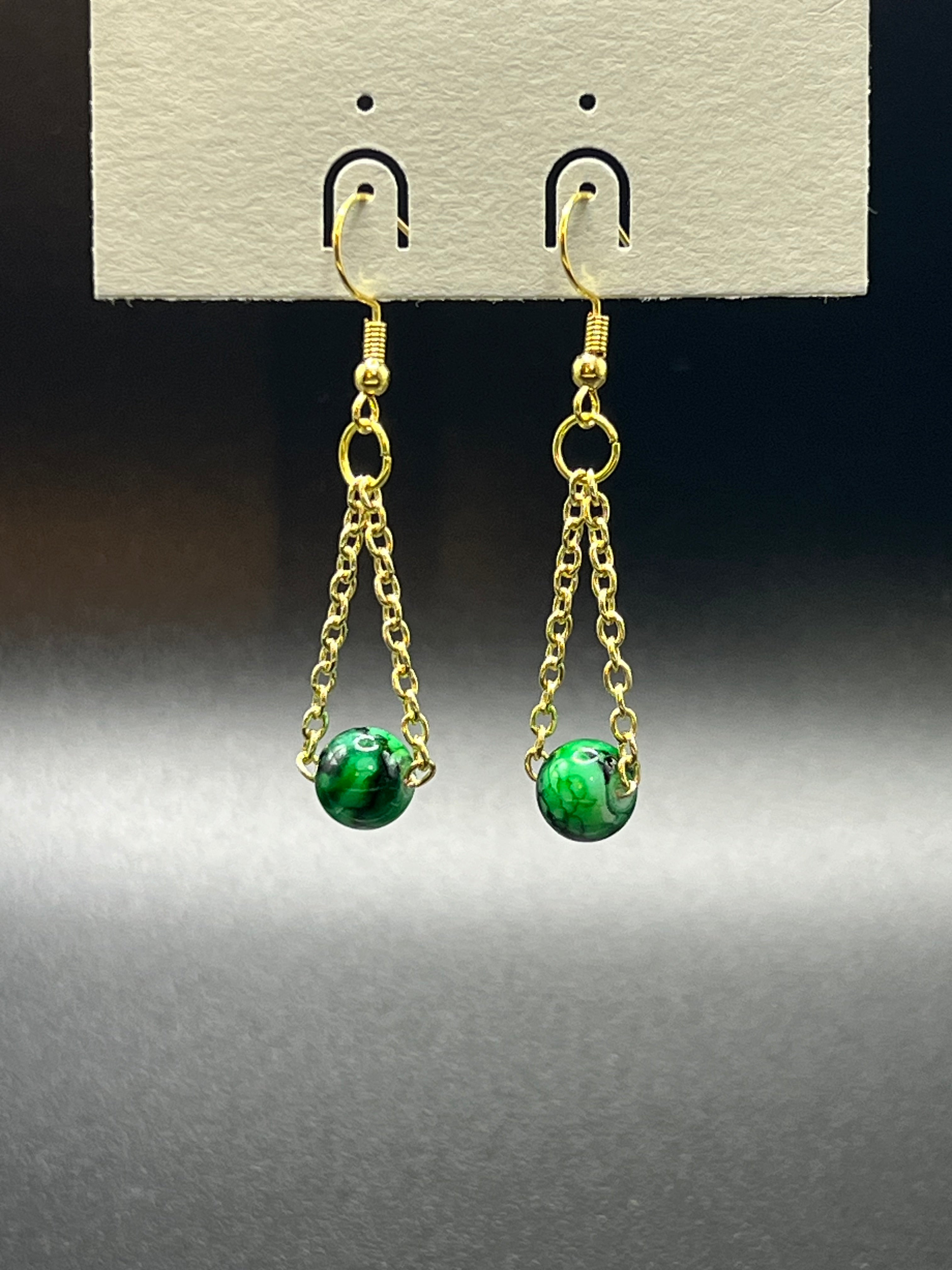 Bead and Chain Earrings