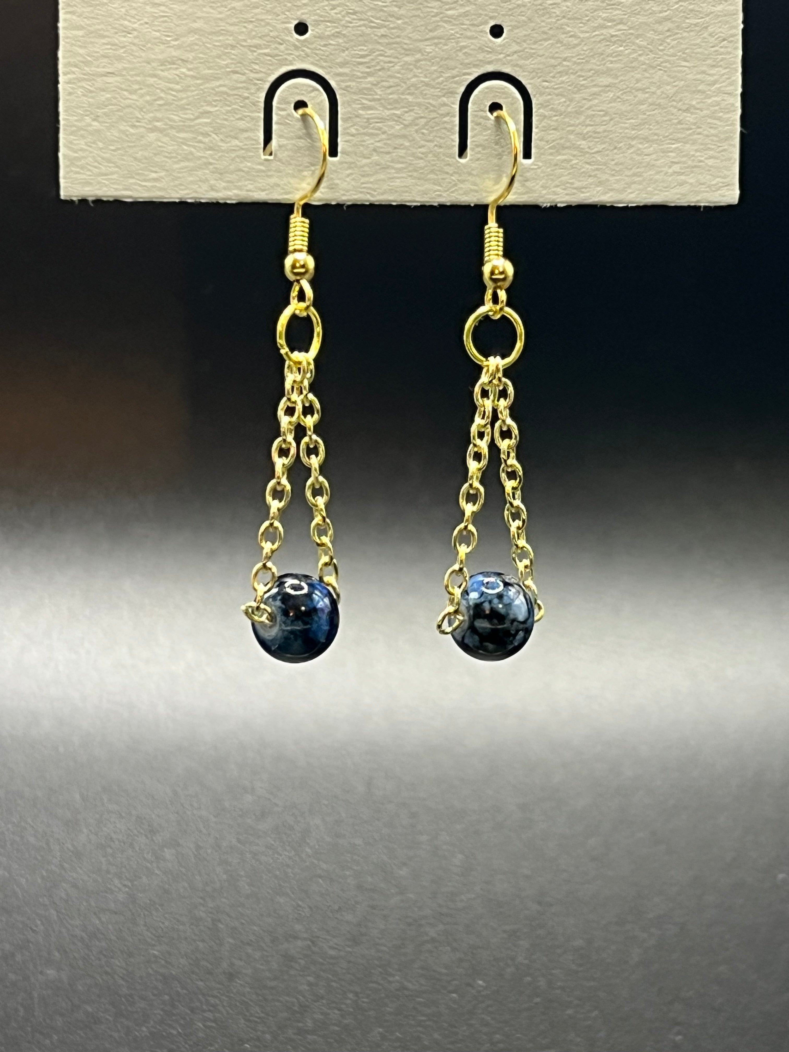 Bead and Chain Earrings