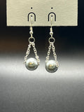 Silver Bead and Chain Earrings