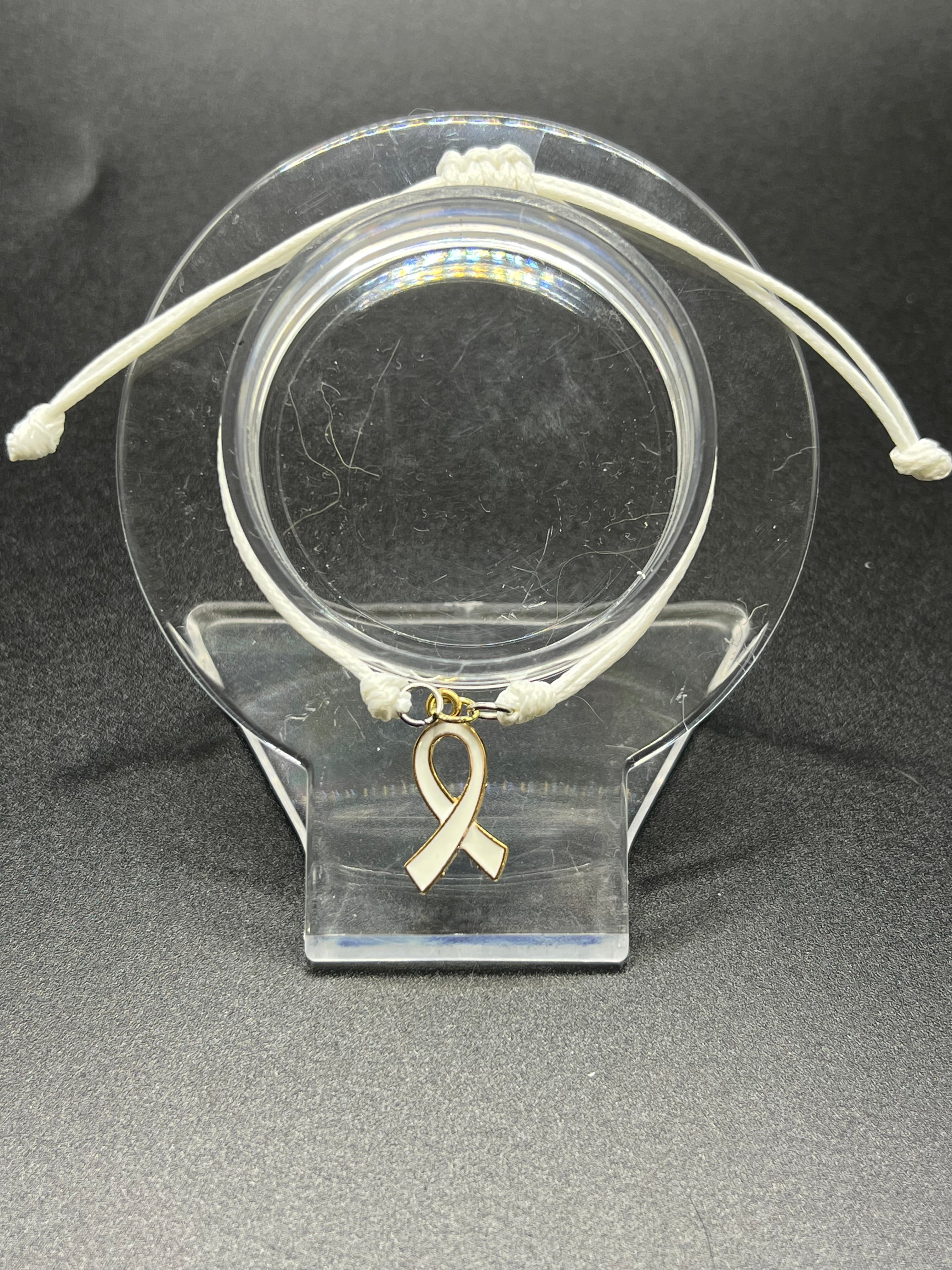 White Ribbon Adjustable Bracelet